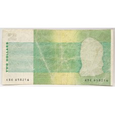 AUSTRALIA 1985 . TWO 2 DOLLARS BANKNOTE . JOHNSTON/FRASER . ERROR . MISSING ALL THE BLACK